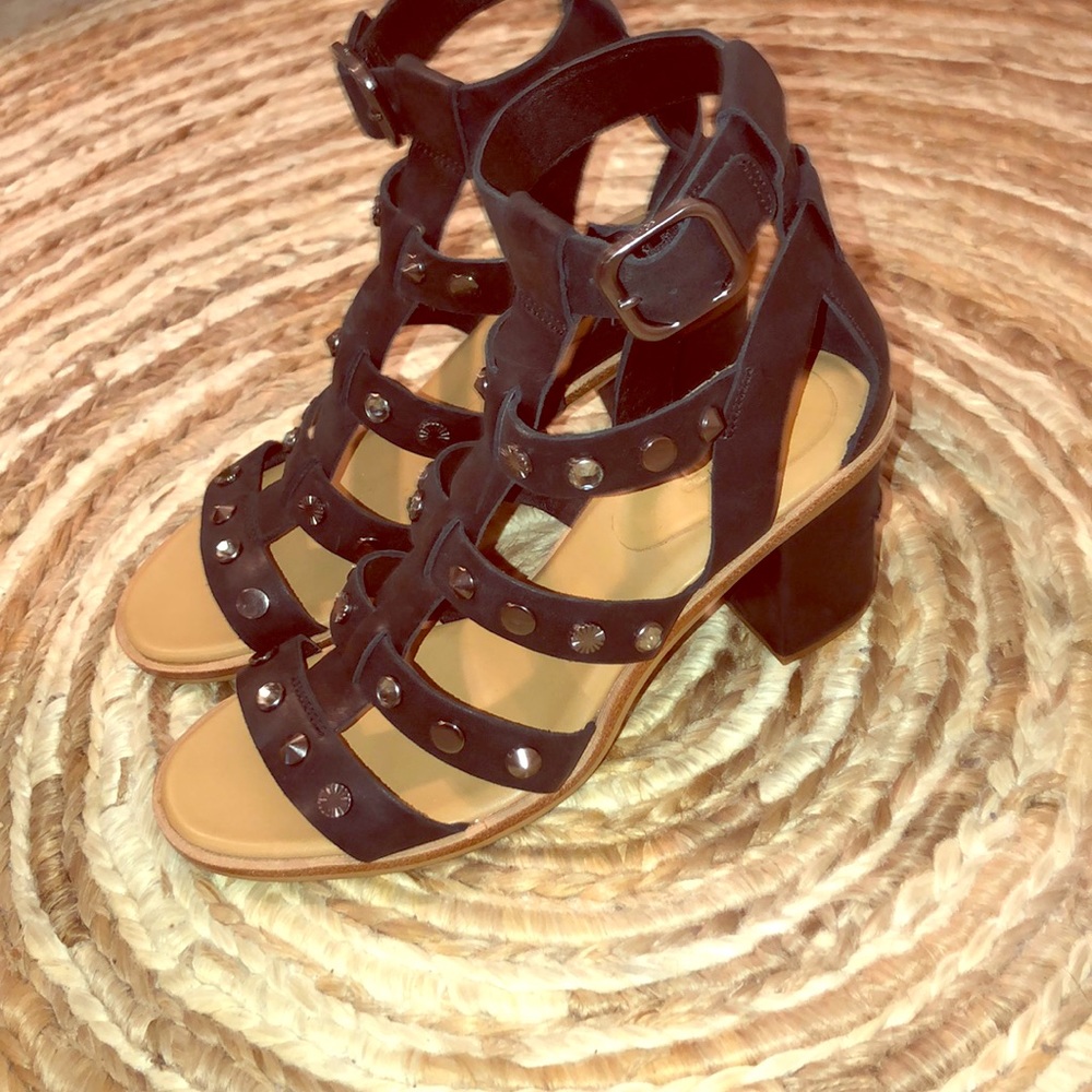 Studded UGG heeled sandals